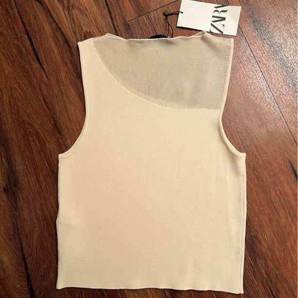 NWT! Zara cream combination knit top - Picture 9 of 9